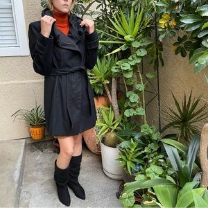 Black Zara wool coat with beautiful collar